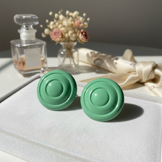 Øreclips, grøn rund