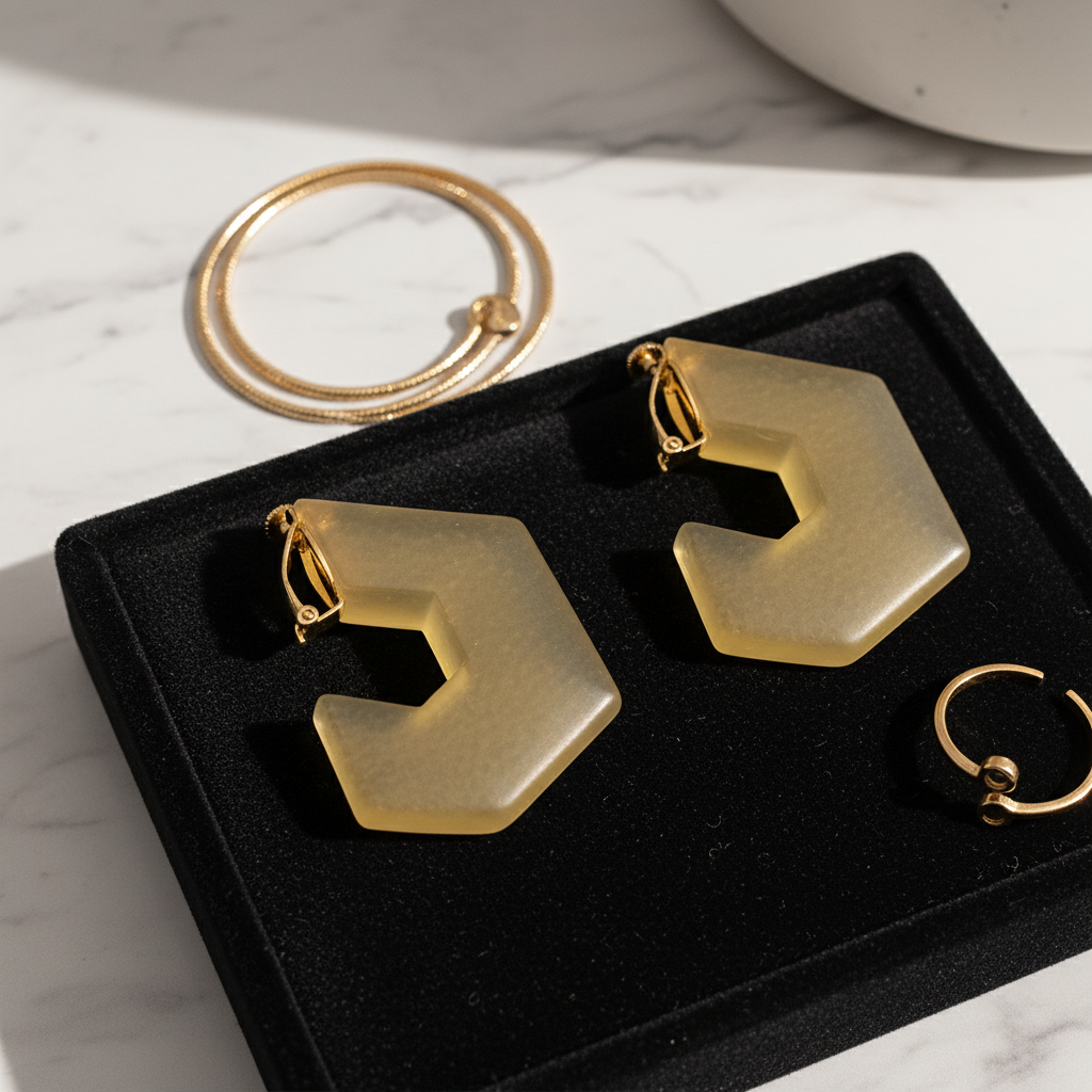 Øreclips, røgfarvet