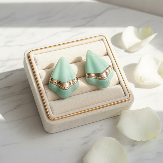 Øreclips, mint med guld