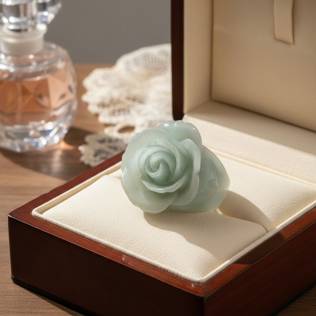 Ring, turkis grøn blomst