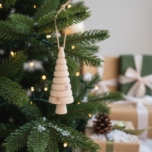 Juletræsophæng, rillet, natur