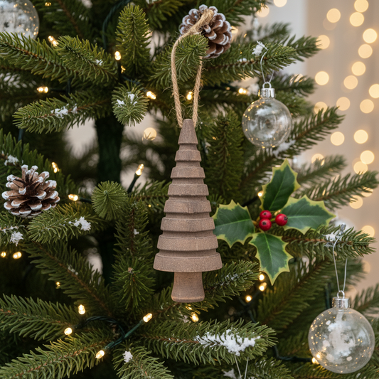 Juletræsophæng, rillet, mørk