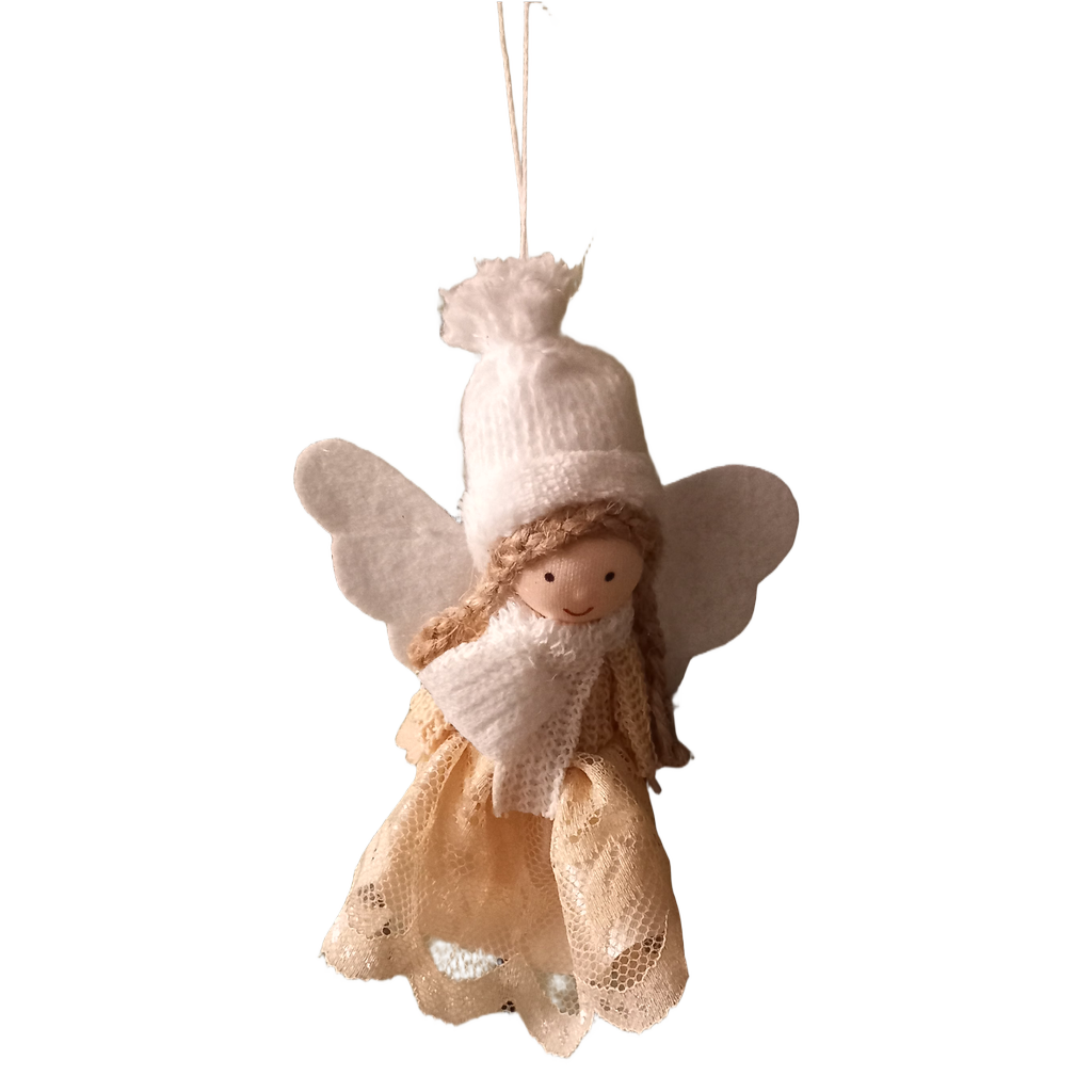 Juletræsophæng, englepige, guld