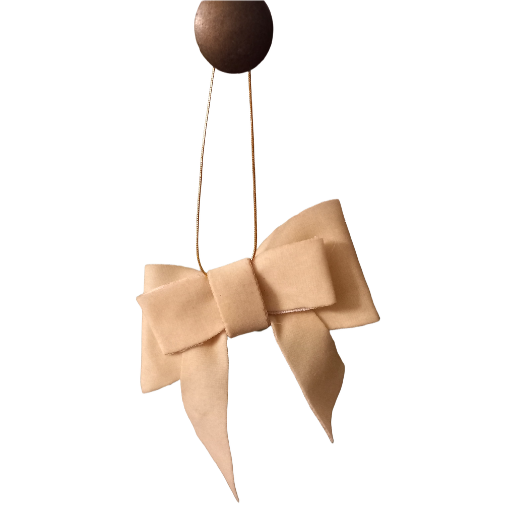 Juleophæng, sløjfe, beige