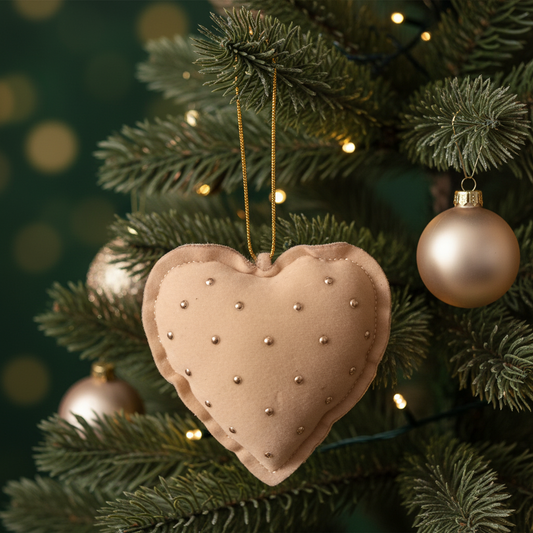 Juletræsophæng, hjerte med sten