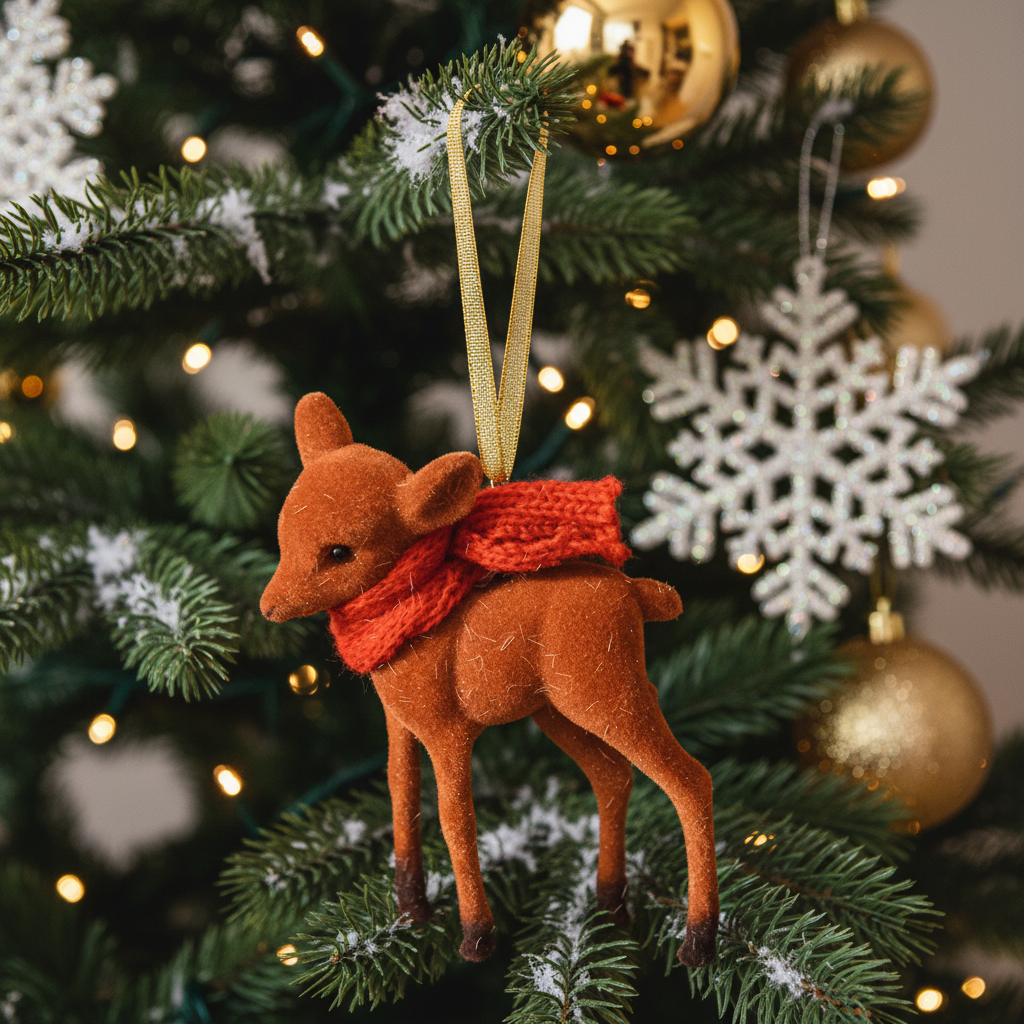 Juletræsophæng, rådyr med halstørklæde
