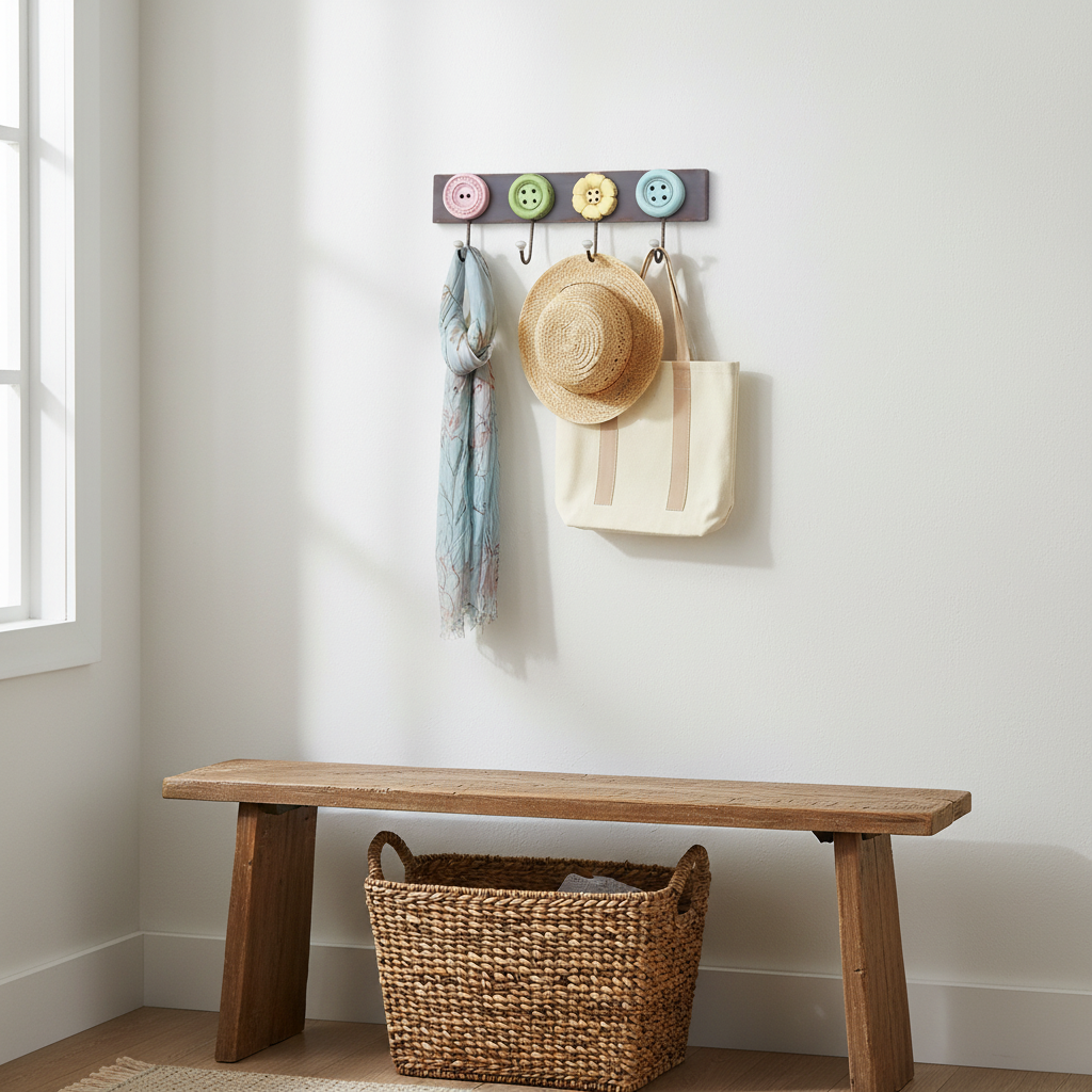 Knagerække med 4 knapper