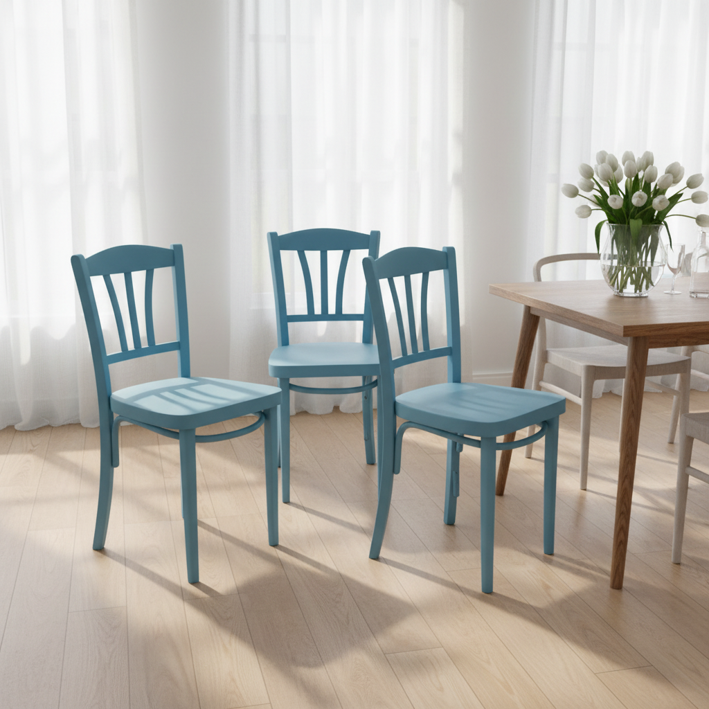 Café stol, lyseblå