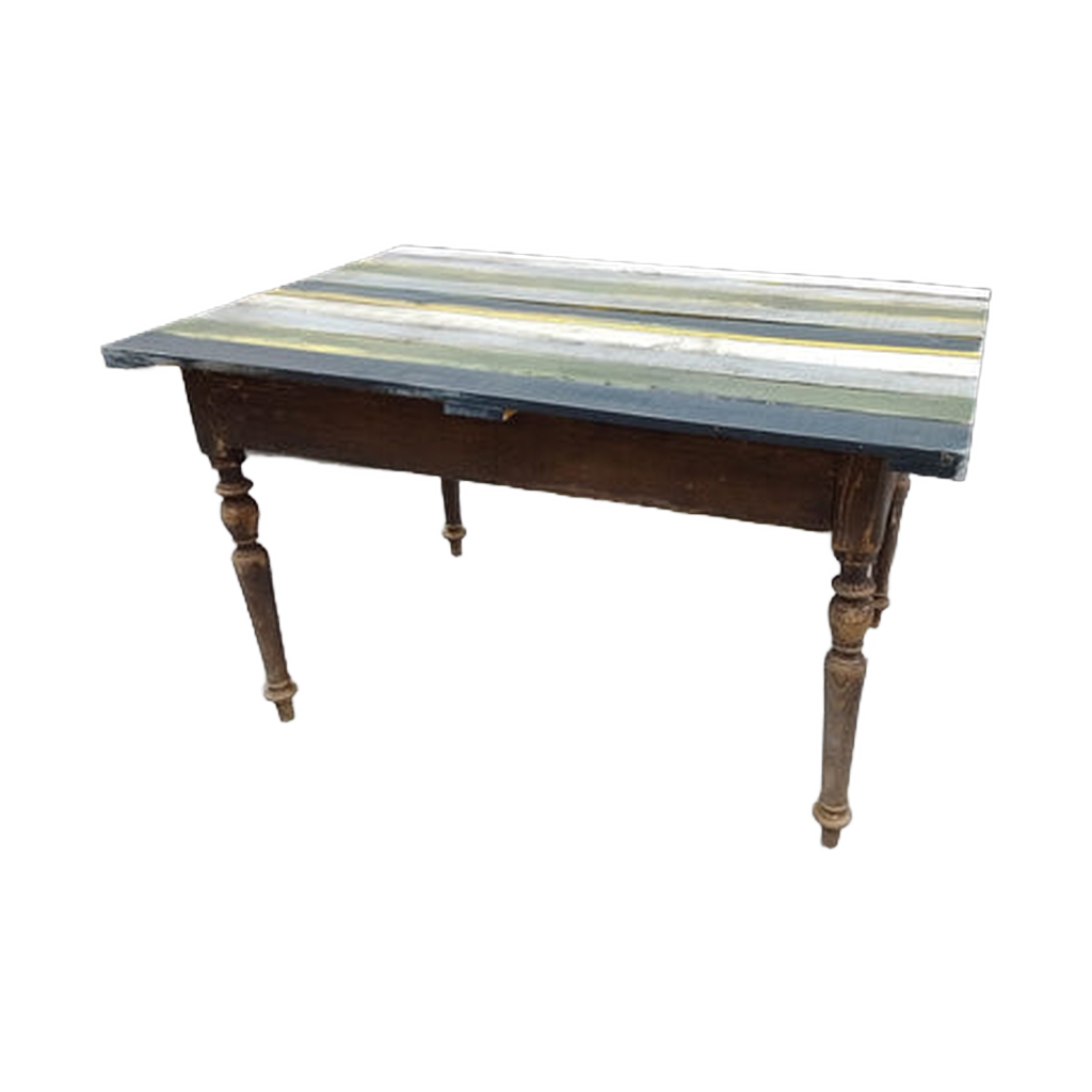 Spisebord med stribet bordplade