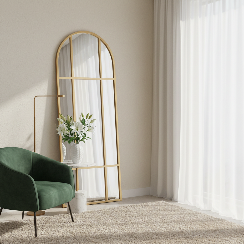 New york spejl, guld med bue