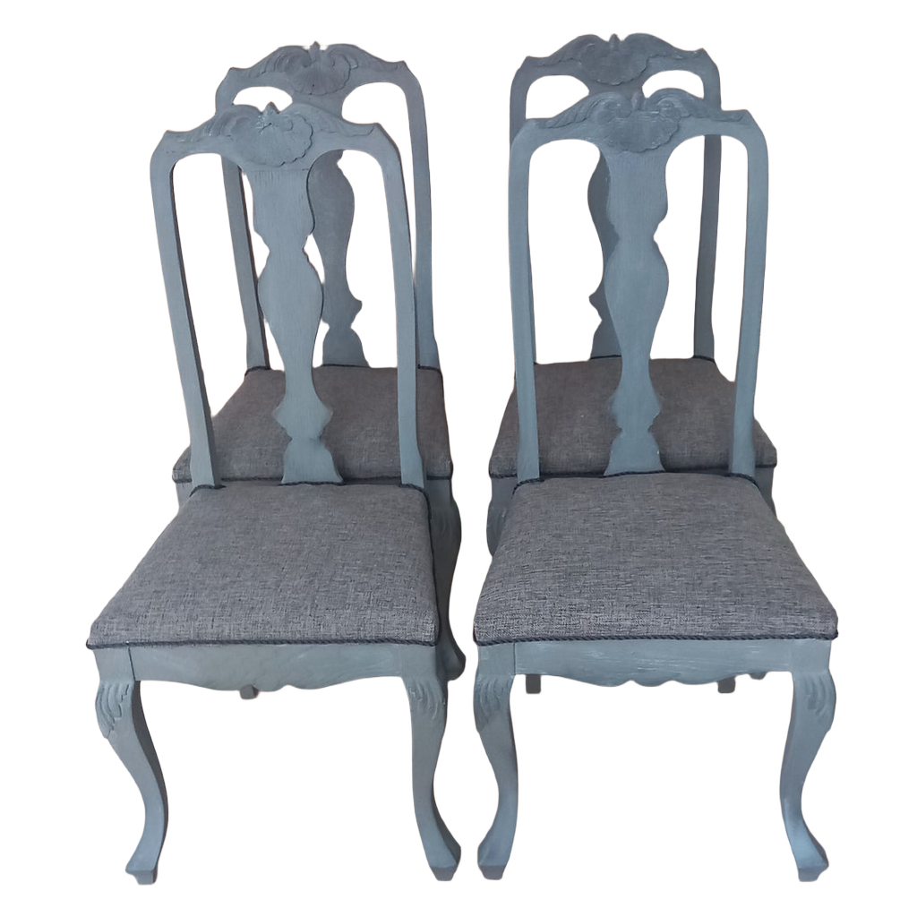 4 stk spisestuestole, grå