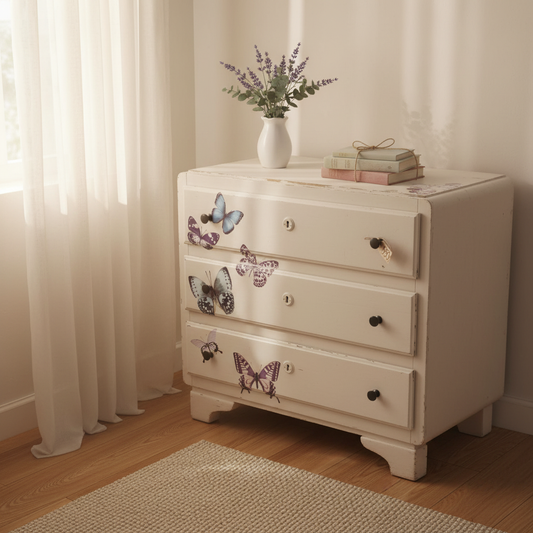 Kommode med sommerfugle