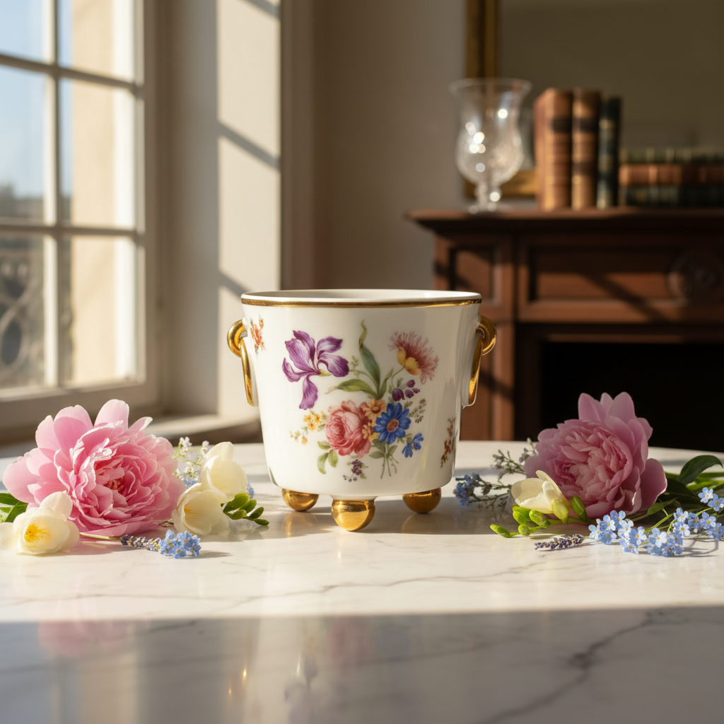 Porcelæns urtepotte, fra svenske Karlskrona