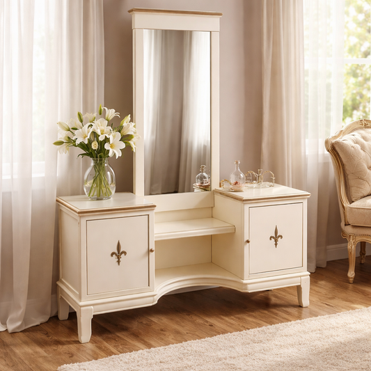 Toiletmøbel, cremefarvet