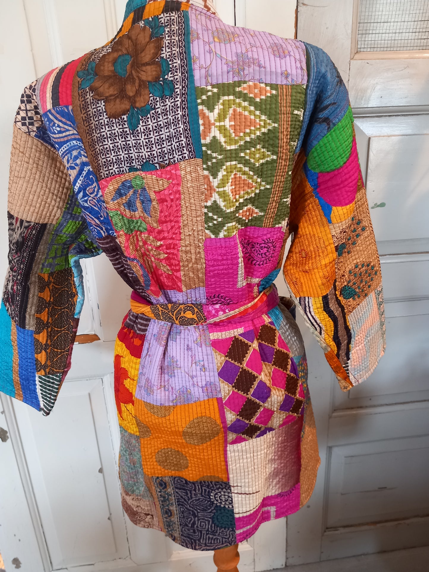 Kimono- patchwork jakke, multi. Quilted 4
