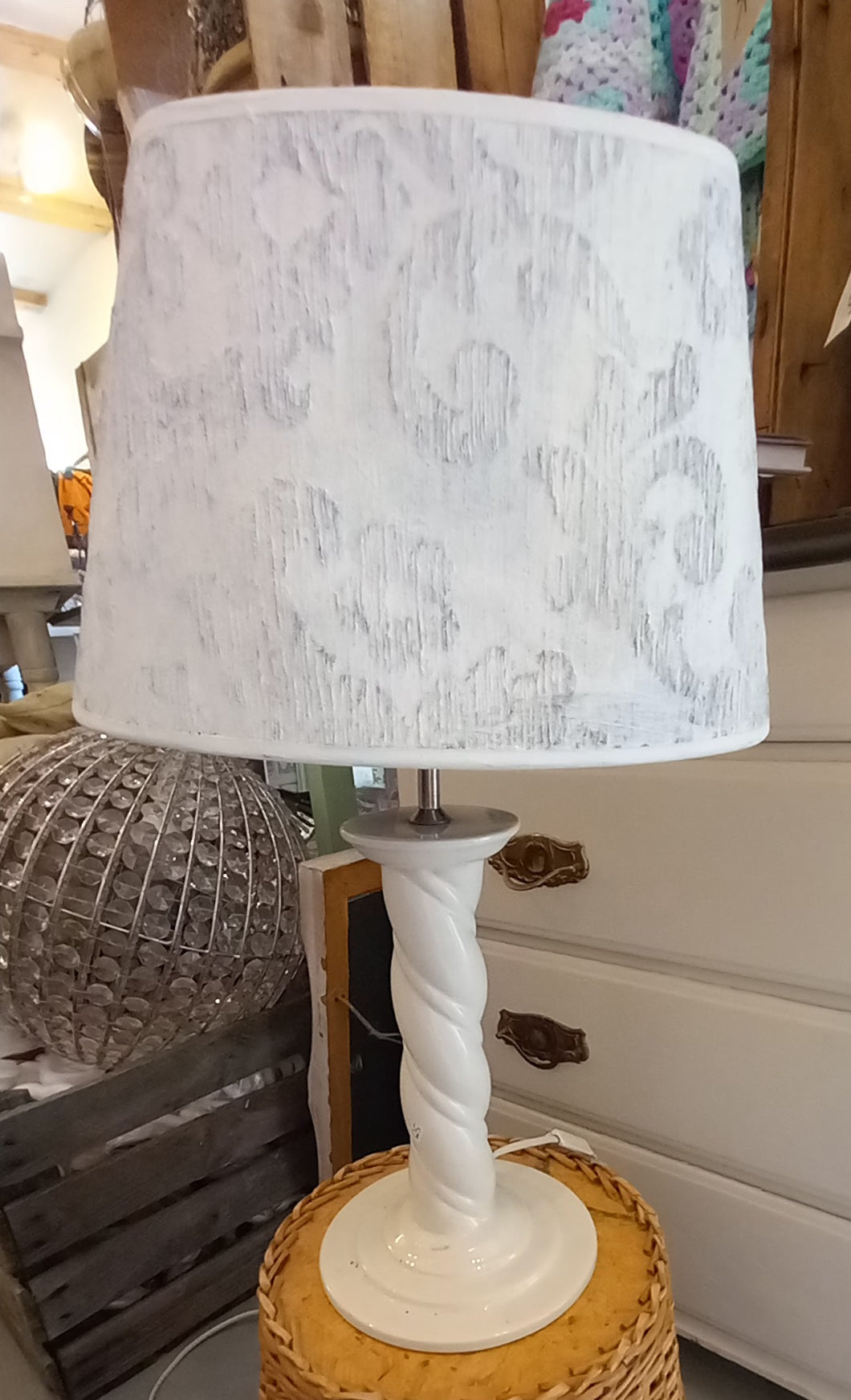 Bordlampe, hvid porcelæn