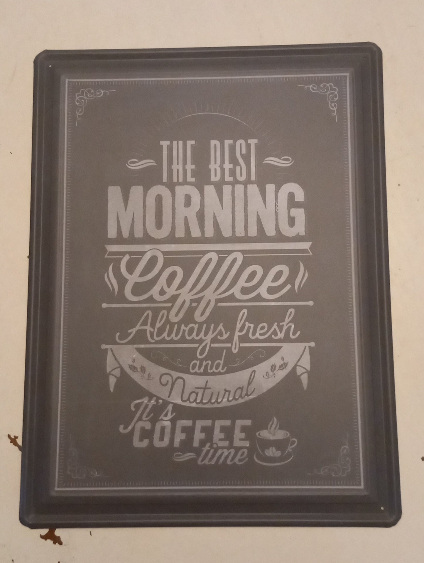 Skilt: morning coffee, stort