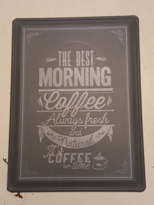 Skilt: morning coffee, stort