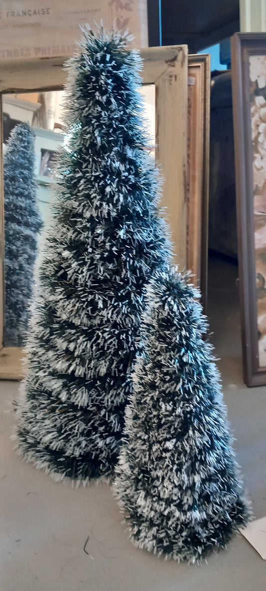 Juletræ, grøn/ hvid, 20 cm