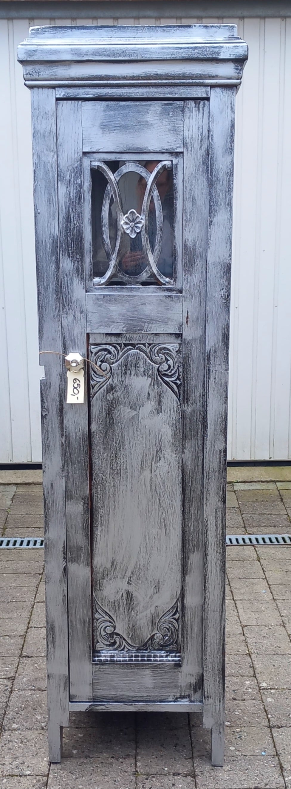 Højskab, sort/sølv