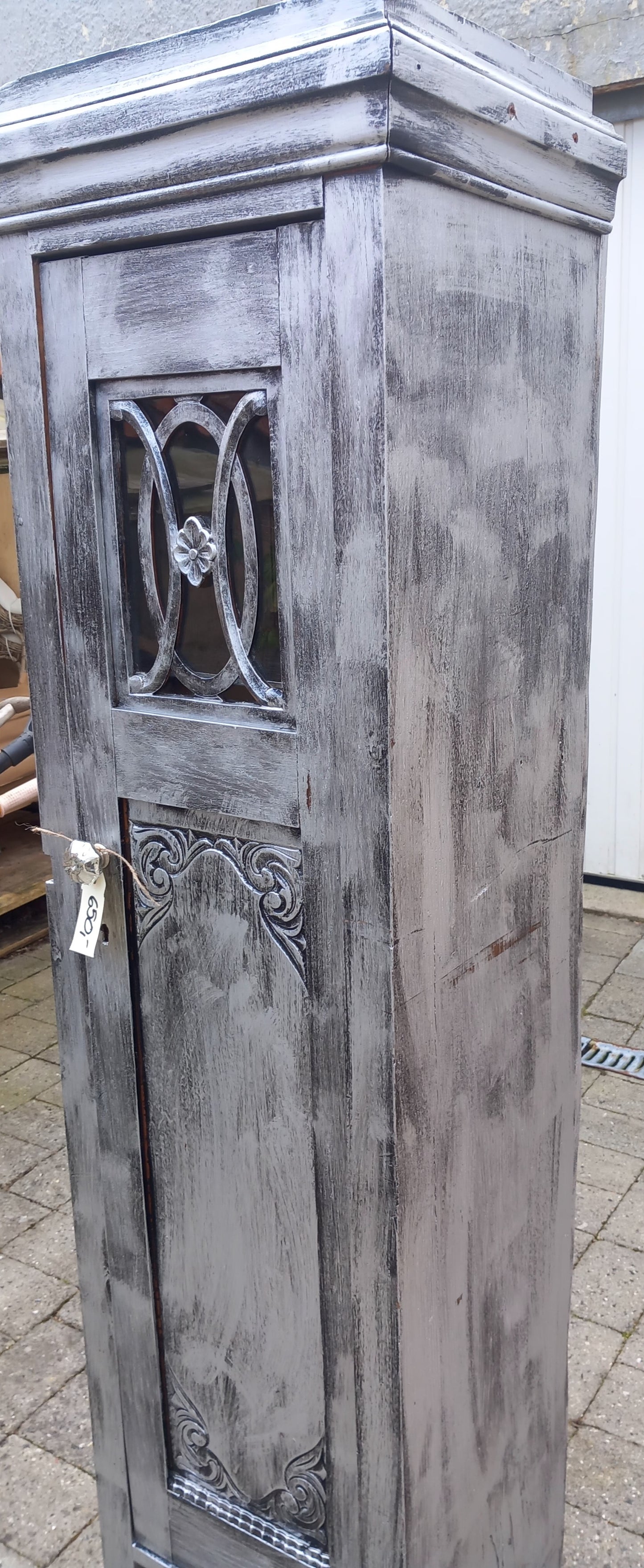 Højskab, sort/sølv