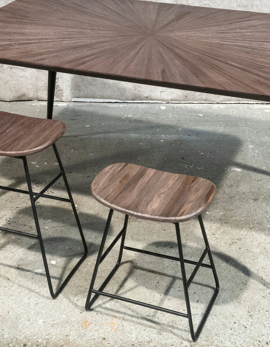 Skammel i Genanvendt Teaktræ, grå, 2 stk