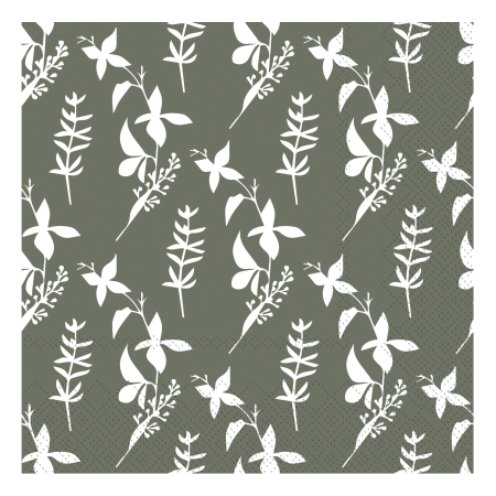 Serviet m. blomster, mos