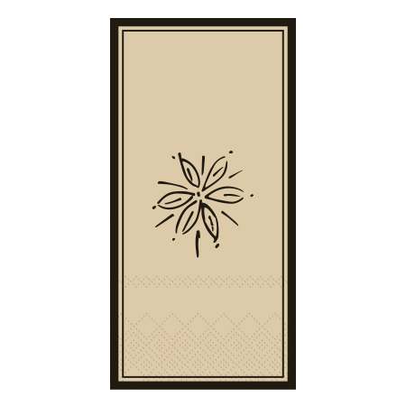 Serviet m. blomst, honning