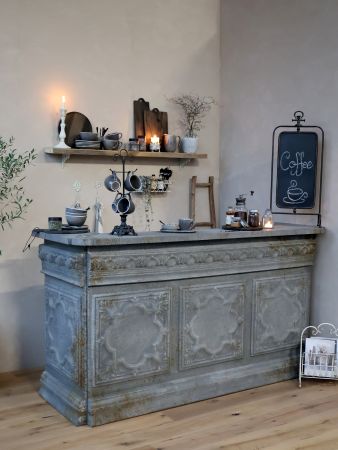 Vintage disk til butik inkl. 1 hylde, antique mocca.