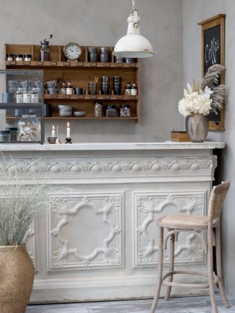 Vintage disk til butik inkl. 1 hylde, antique hvid