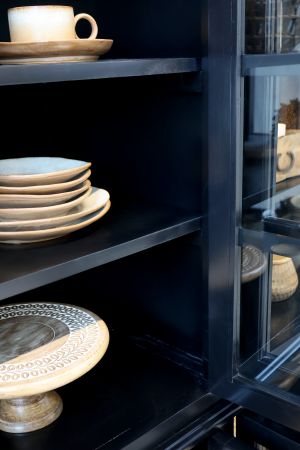 Marseille Vitrineskab m. 8 låger & hylder, sort