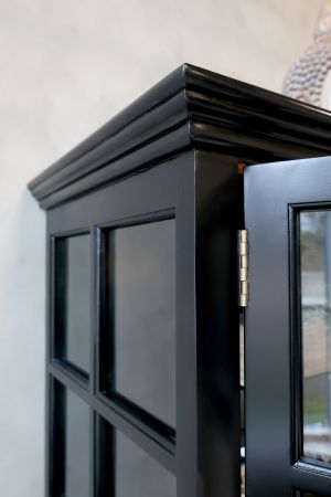 Marseille Vitrineskab m. 8 låger & hylder, sort