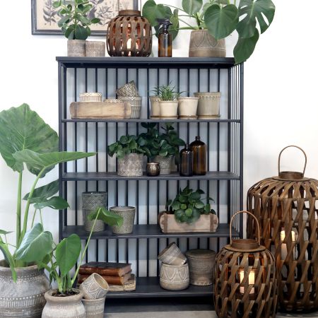 Reol m. 4 hylder, antique sort