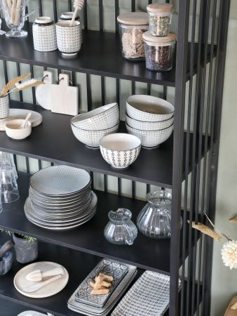 Reol m. 6 hylder, antique sort