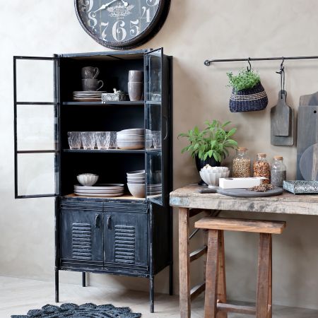 Vitrineskab m. glaslåger, antique sort