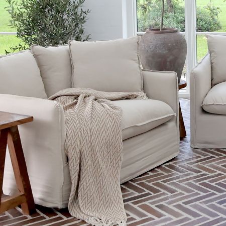 Malo Stol i hør m. 3 puder