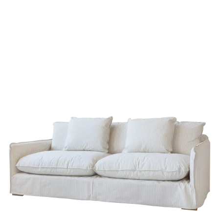 Malo Sofa i hør m. 5 puder, creme/latte