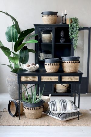 Skrivebord m. 3 skuffer, sort