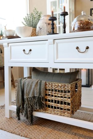 Marseille Anretterbord m. 2 skuffer, hvid