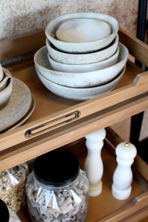 Reol til væg m. 4 hylder, natur