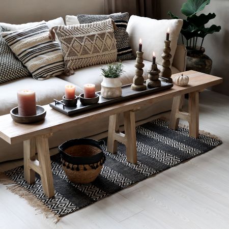 Bænk i genbrugstræ, fåes i 2 længder 180/240 cm