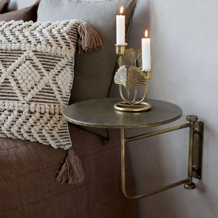 Bord til væg, antique messing, 2 stk