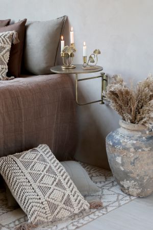 Bord til væg, antique messing, 2 stk