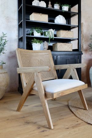 Loungestol m. stofsæde og fletryg, natur