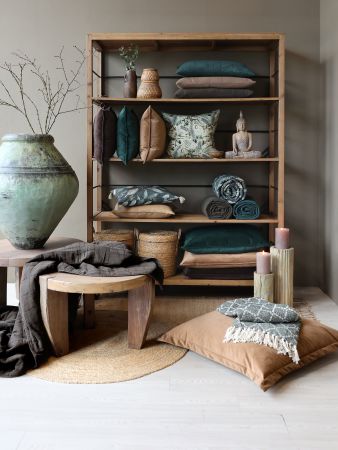 Reol på hjul m. 4 hylder, natur