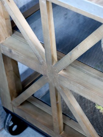 Køkkenø på hjul m. zinktop og hylder