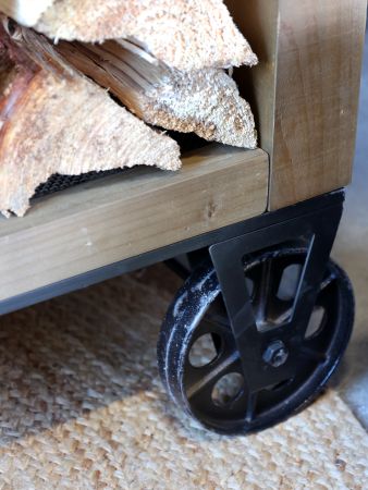 Køkkenø på hjul m. zinktop og hylder