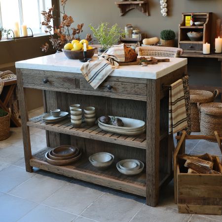 Grimaud Anretterbord m. marmorplade, natur