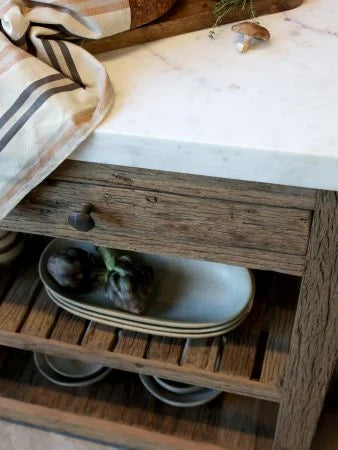 Grimaud Anretterbord m. marmorplade, natur