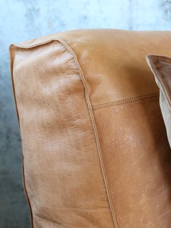 Loungestol i læder, cognac